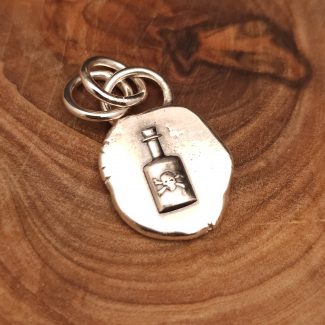 Poison bottle Pendant In Fine Silver