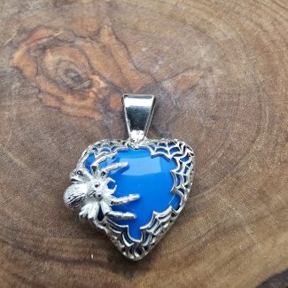 Pool Ball Love Heart spider Pendant