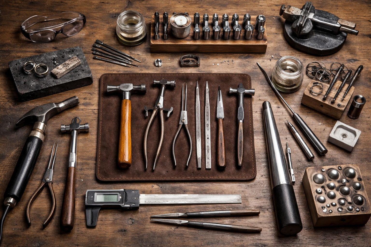 Jewellery making workshop in Lincolnshire silversmith studio