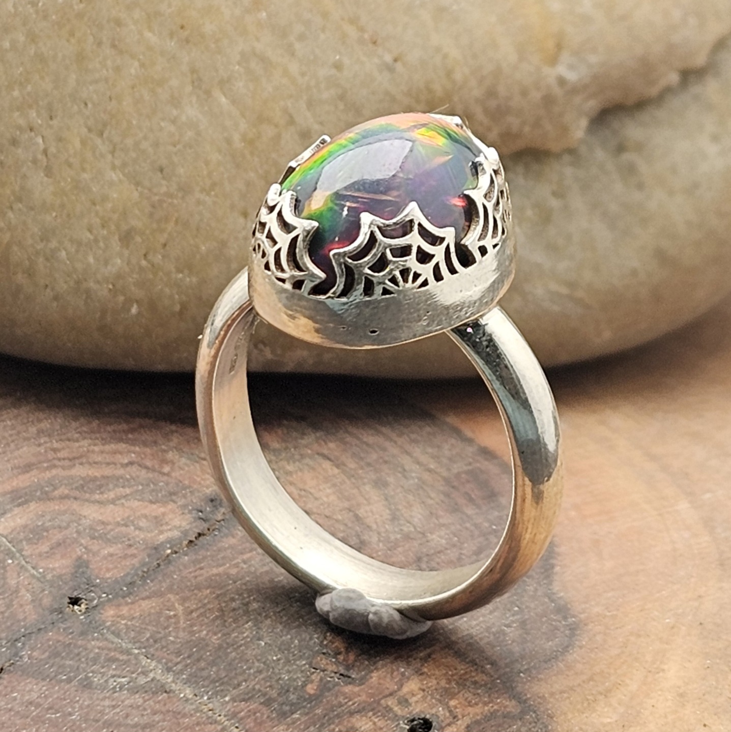ethiopian-opal-ring-cobweb-bezel-handmade-uk