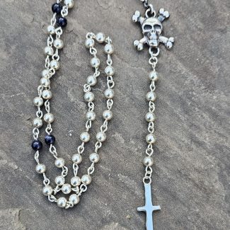 Sterling Silver & Blue Goldstone Rosary